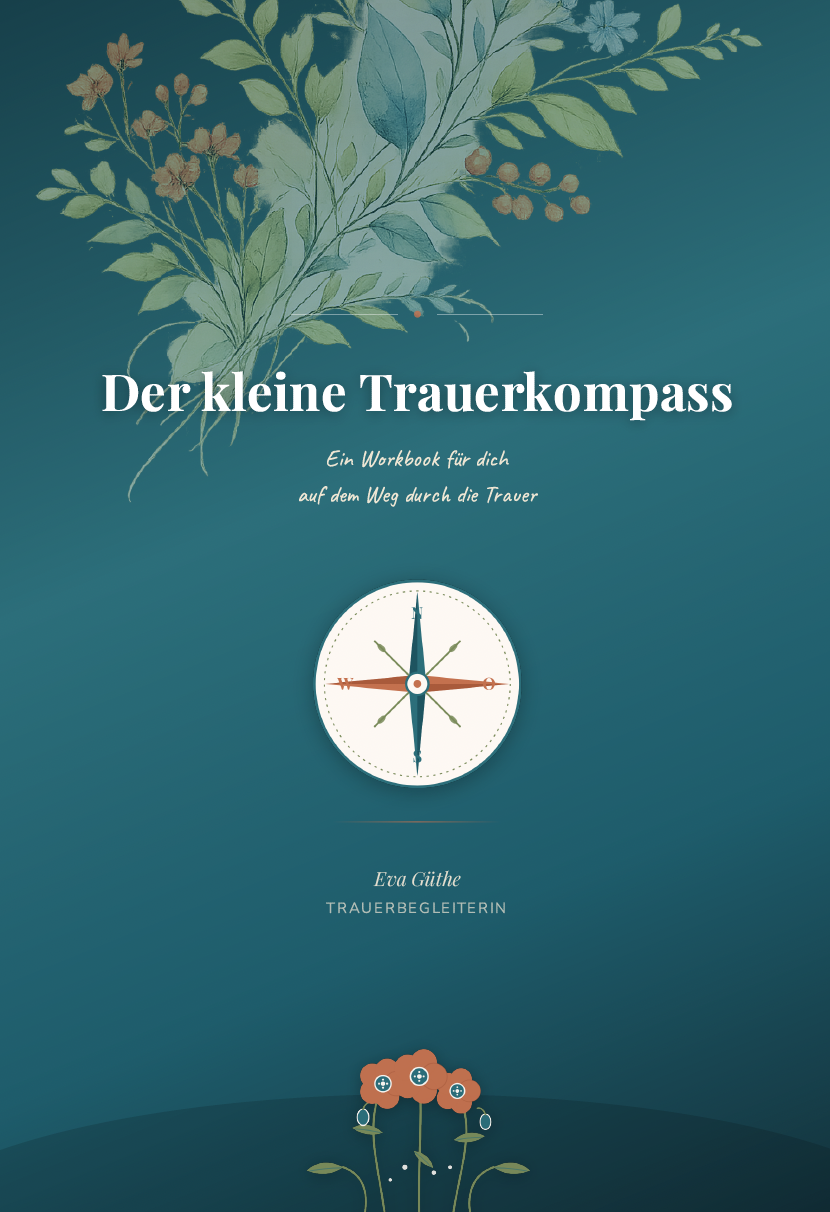 Titelseite des Workbooks „Der kleine Trauerkompass“ von Eva Güthe